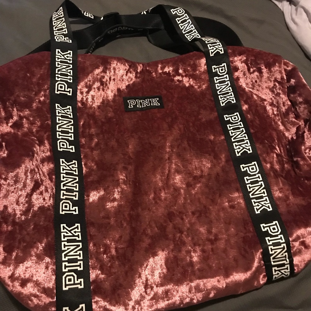 VS PINK Small Velvet Duffle (Rust color)
